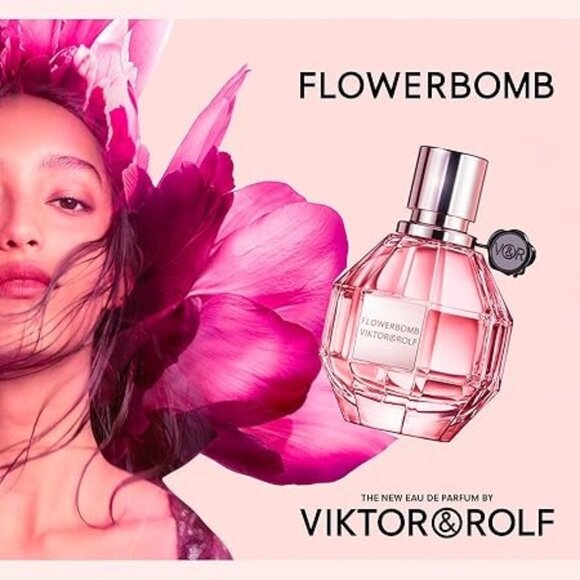 Viktor&Rolf Gift Set-Drawstring,Flowerbomb Spray&Body Cream-1.2ml,50ml-2pc-NEW - Picture 5 of 16